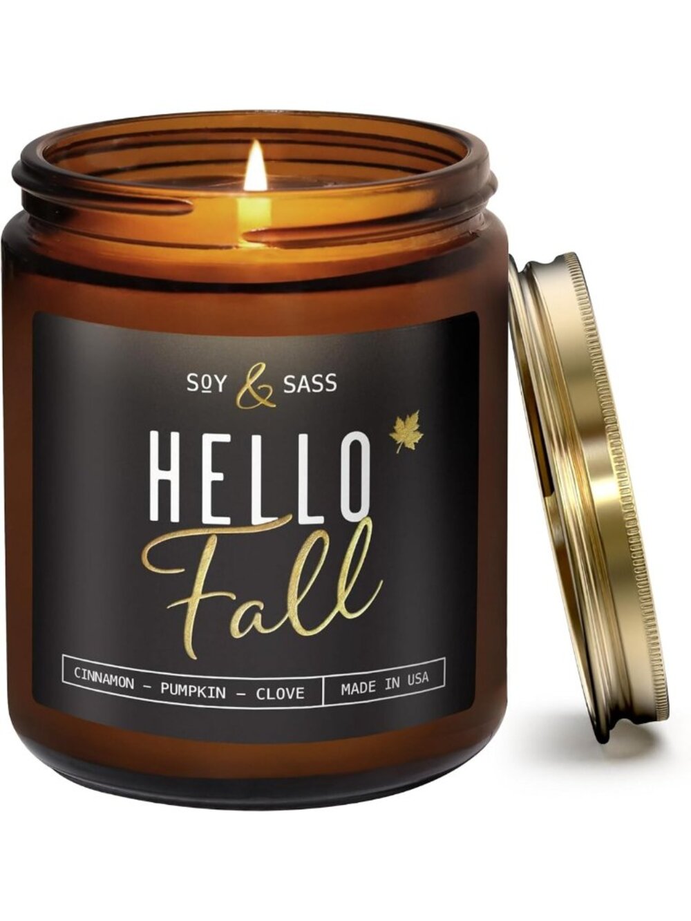 Cozy Fall Scented Candle - Cinnamon, Pumpkin & Fir | 9oz Soy Wax, 50Hr Burn